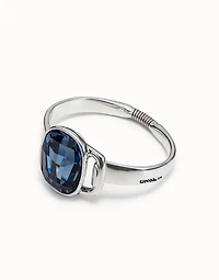 Bangle bracelet with a big blue crystal
