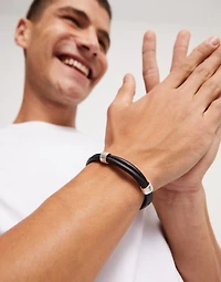 Double strand leather bracelet