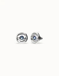 Stud earrings with blue crystal