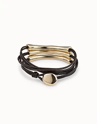 Multi strand leather bracelet