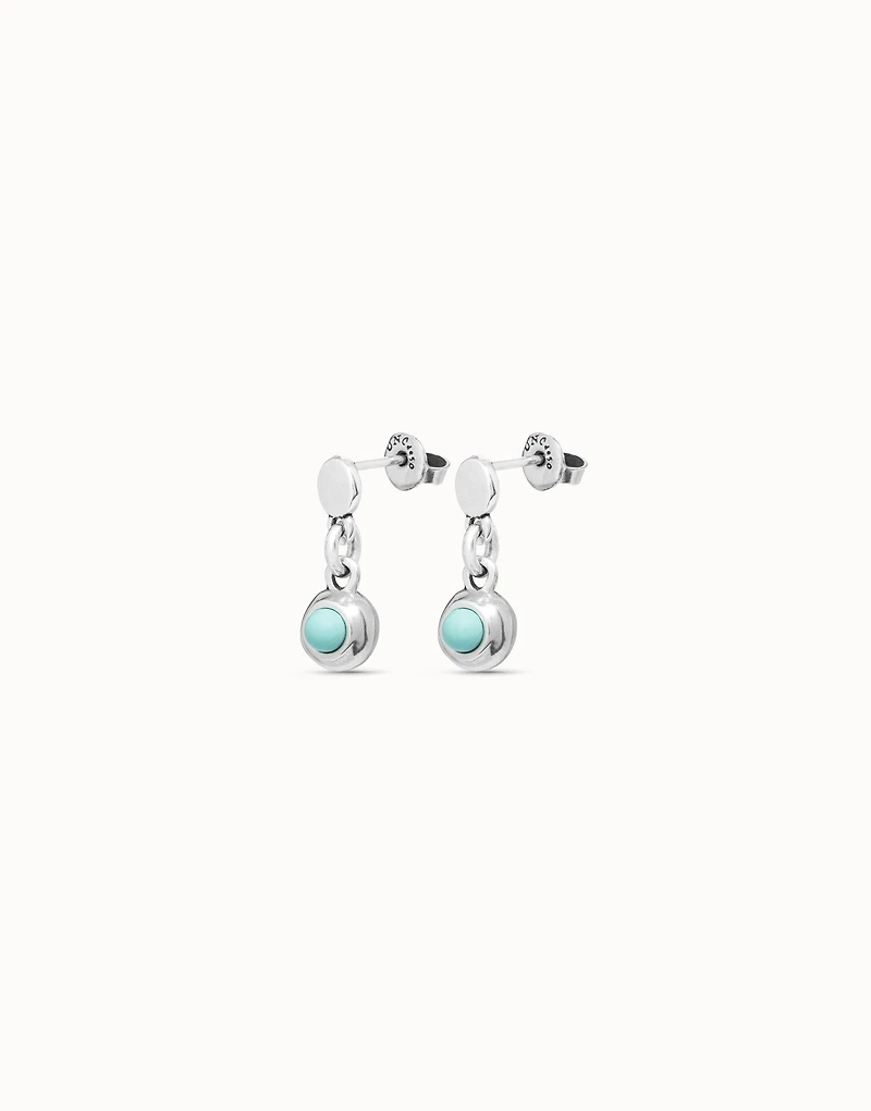 Drop earrings with turquoise murano glass