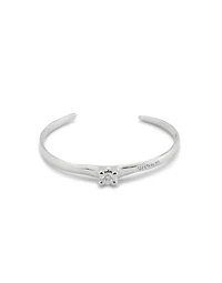 Cuff bracelet with blue cubic zirconia