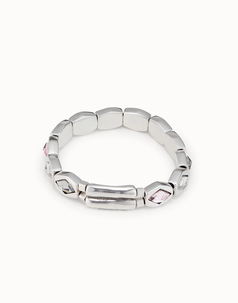 Beaded stretch bracelet with hexagonal  beads