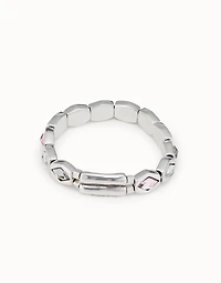 Beaded stretch bracelet with hexagonal  beads