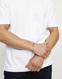 leather bracelet with interlocking carabiner