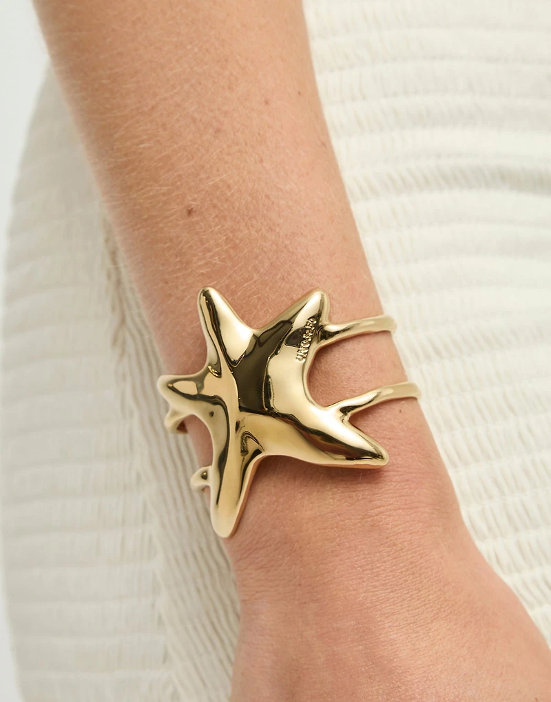 Doble bangle bracelet with starfish