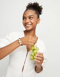 Leather bracelet with three large beads