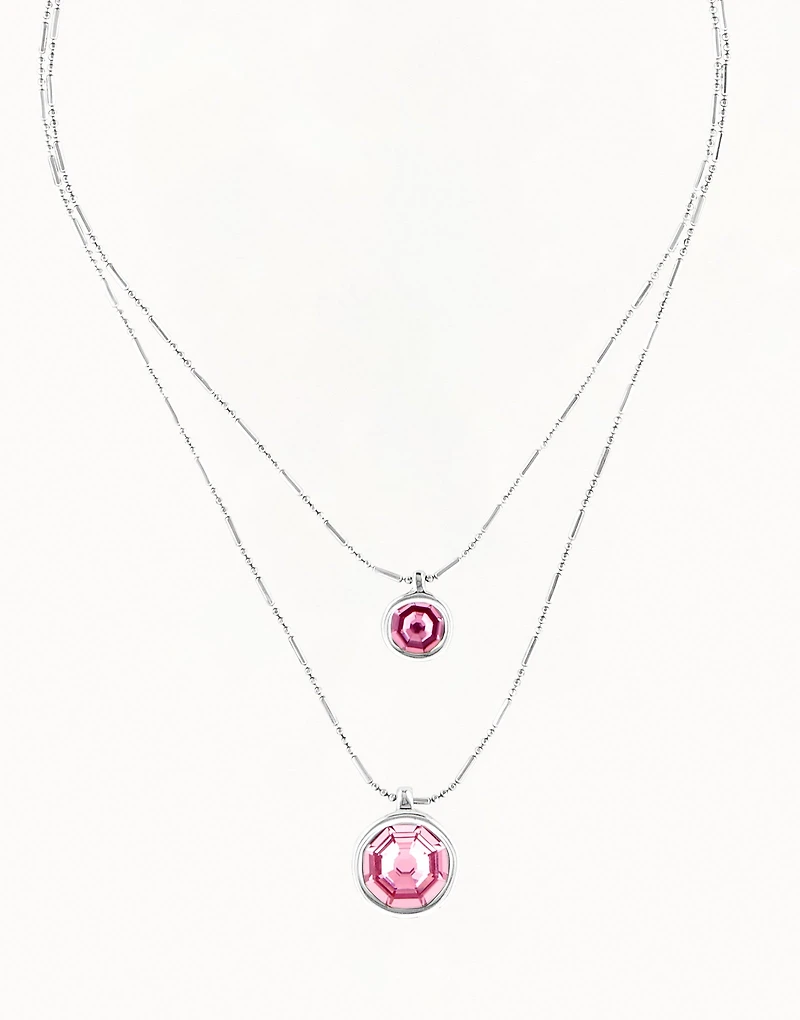 Multi strand long chain pendant necklace