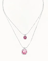 Multi strand long chain pendant necklace