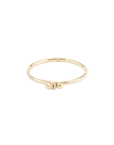 Pulsera rígida bañada en oro con topacios