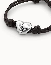 Leather bracelet with a heart