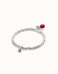 Beaded bracelet with red murano glass
