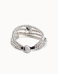 Three strand leather beaded bracelet