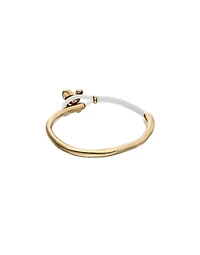 Cream leather bracelet with butterfly ornament