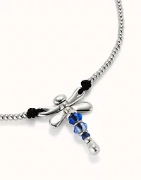 Short pendant necklace with dragonfly