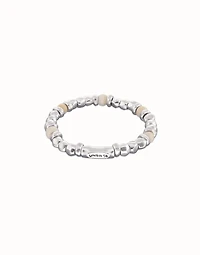 Beaded bracelet with silver and ivory beads