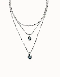 Multi strand chain pendant necklace with crystal