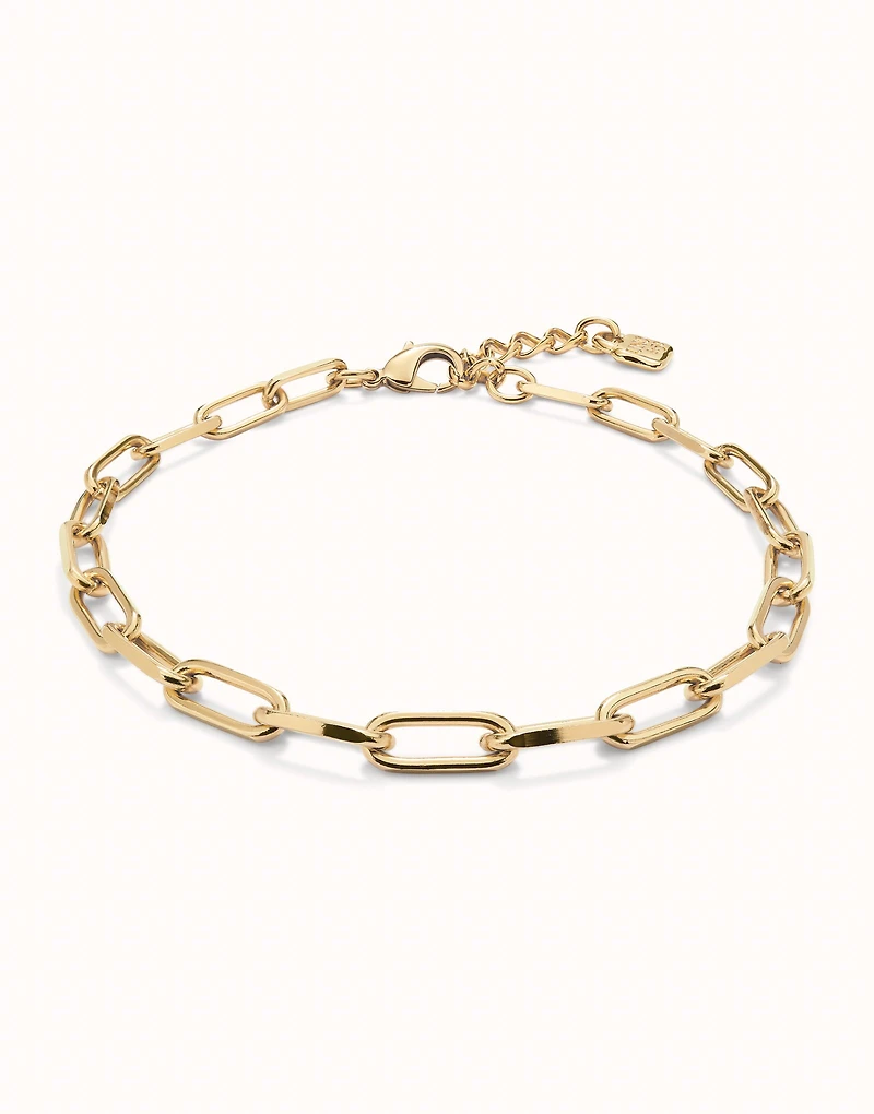 Short oval link chain necklace