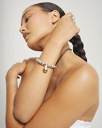 Beaded bracelet in a two-tone finish