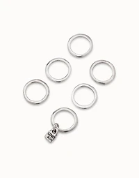 Multi row ring with a charm