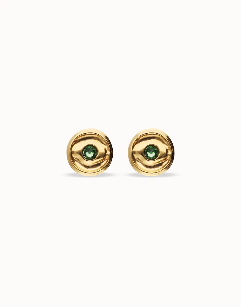 Stud earrings with verde crystal