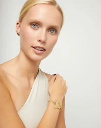 Bangle bracelet with heart detail