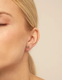 Single Stud Earring With Purple Crystal