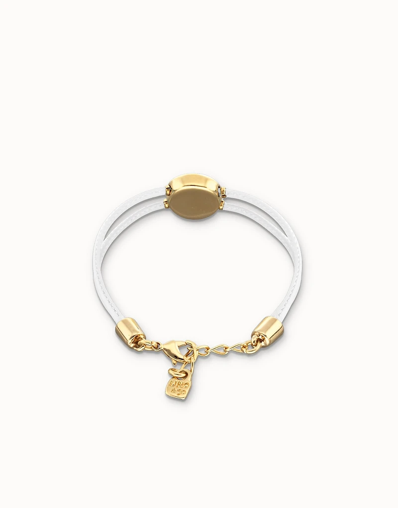 Double leather birthstone bracelet with eye