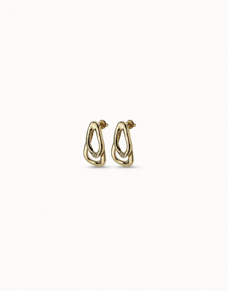 Earrings with 2 overlapping links