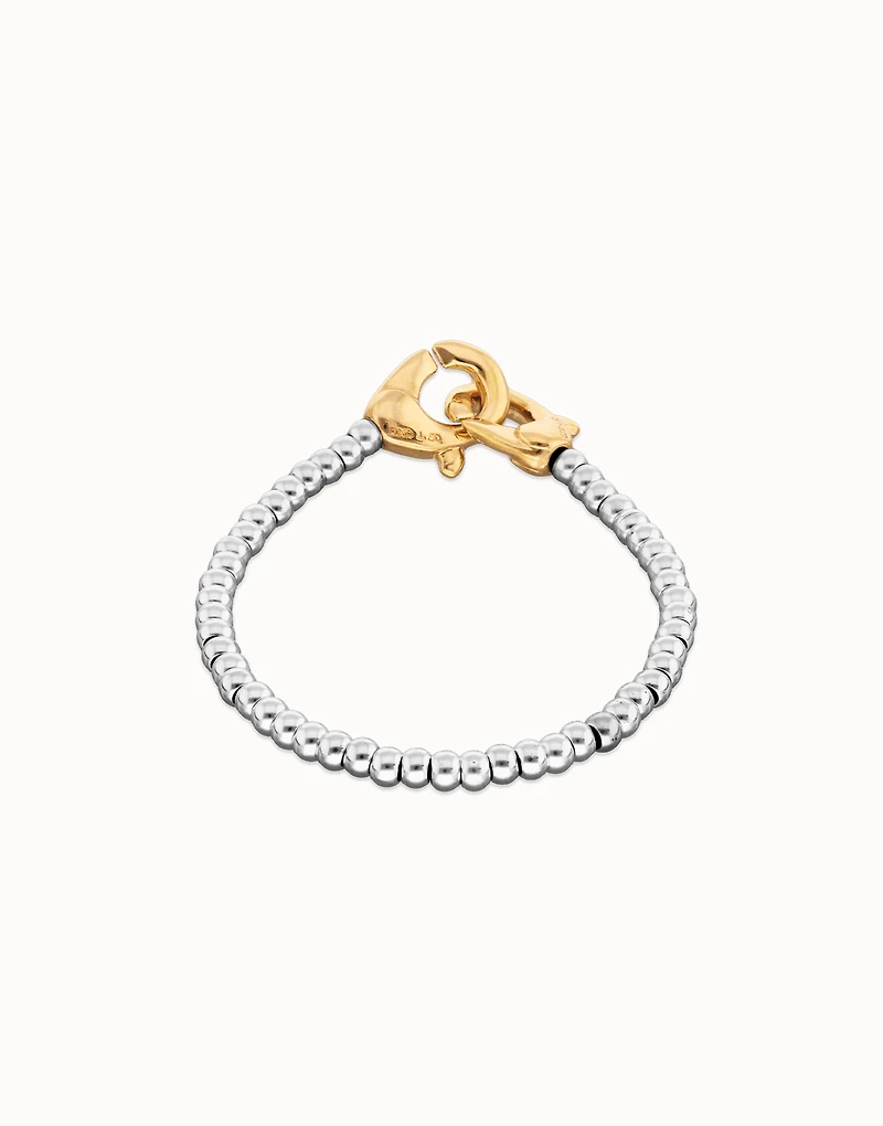 Beaded bracelet with carabiner clasp