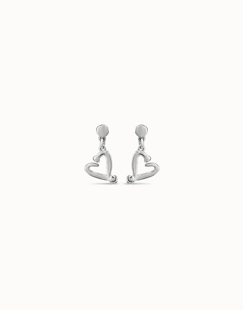 Nailed heart drop earrings