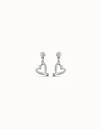Nailed heart drop earrings