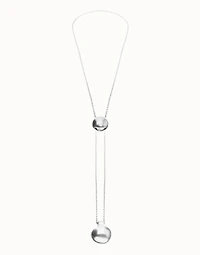 Long necklace with an adjustable chain and two weights