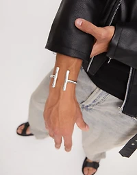 Bangle bracelet with two long tubes
