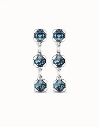 Drop earrings with blue crystals