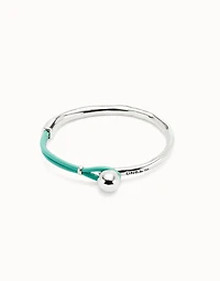 Bangle bracelet with turquoise leather