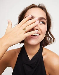 Open ring with white topaz