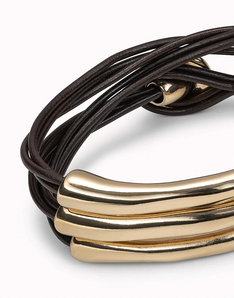 Multi strand leather bracelet