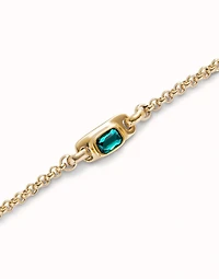 Chain bracelet with green crystal