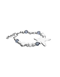 Elastic bracelet with blue crystals and starfish