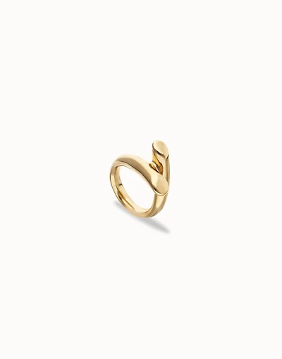 Ring with two intertwined organic shapes