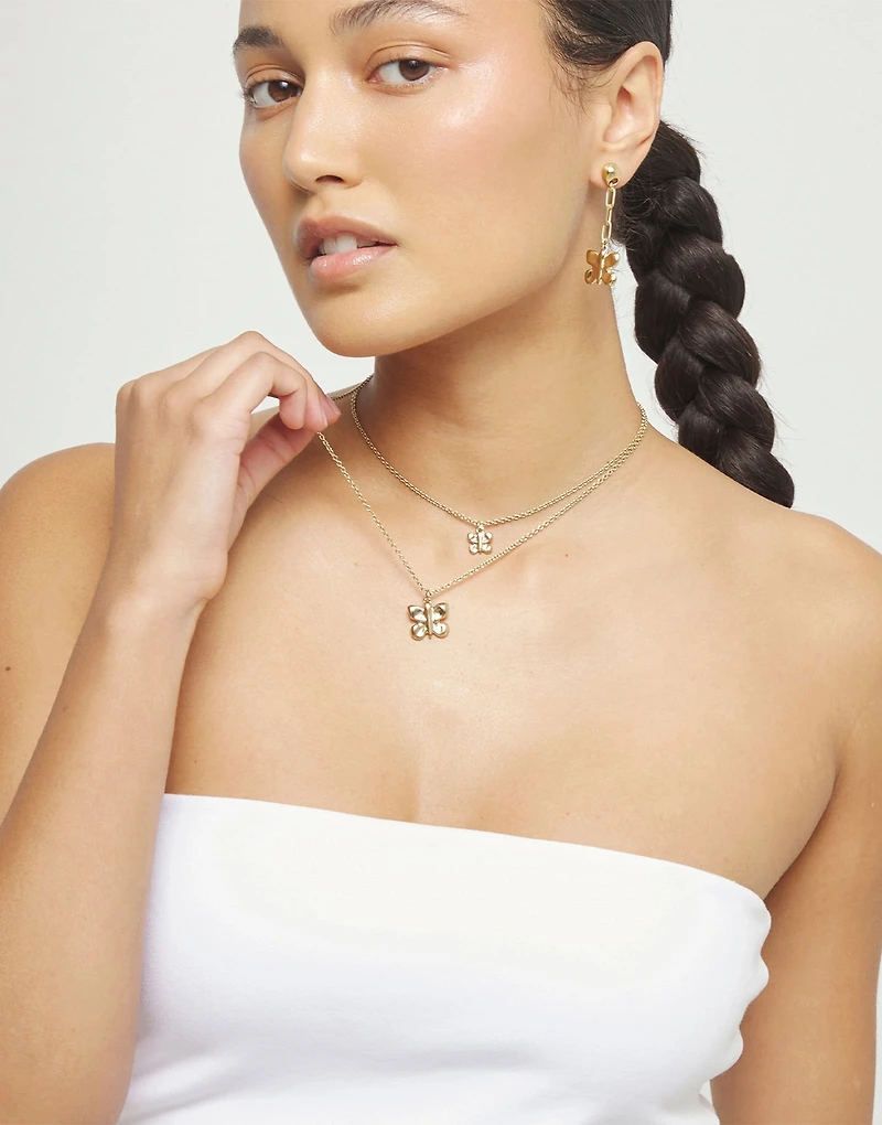 Double necklace with butterflies
