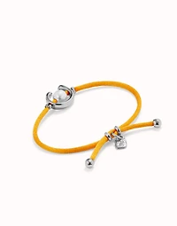 Orange cord bracelet with a pearl