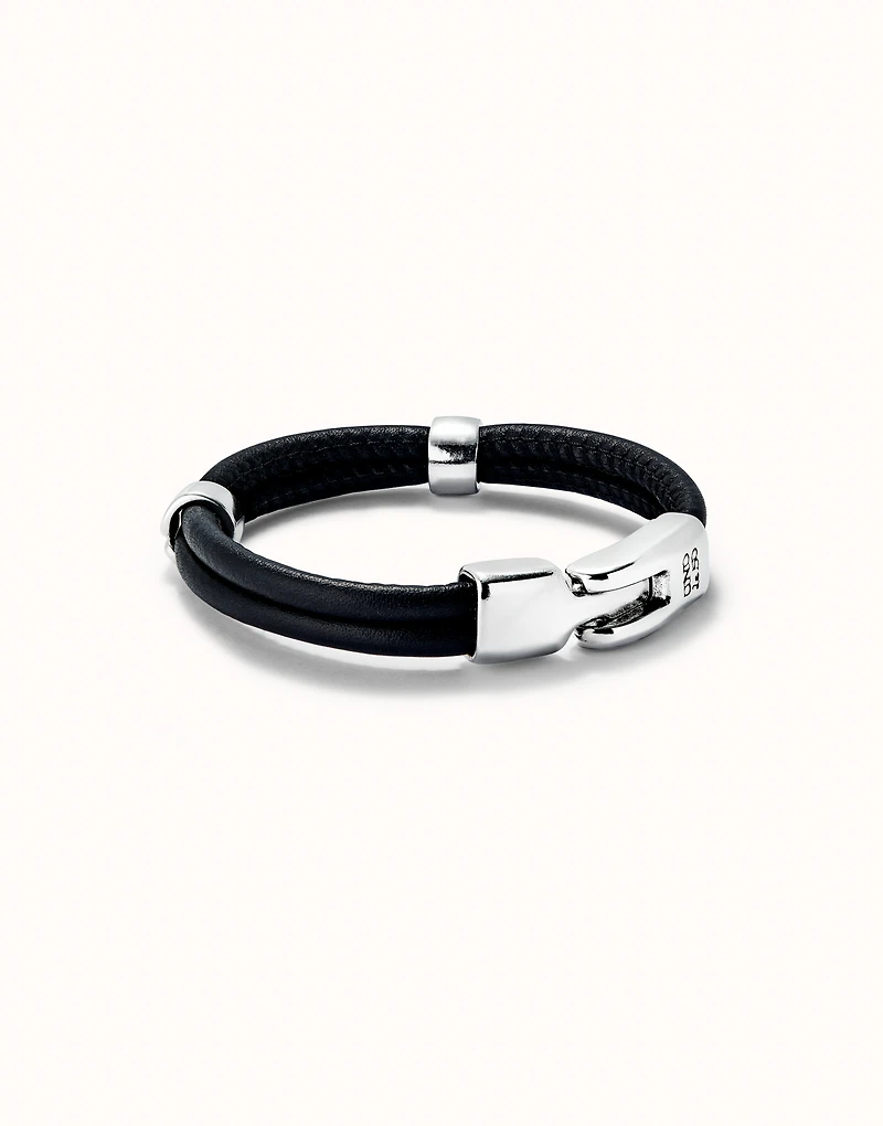 Double strand leather bracelet