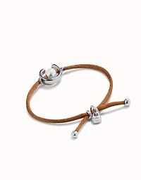 Brown cord bracelet with a pearl