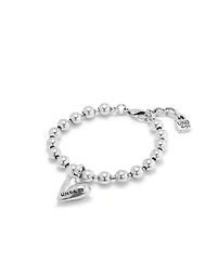 Beaded bracelet with a heart charm