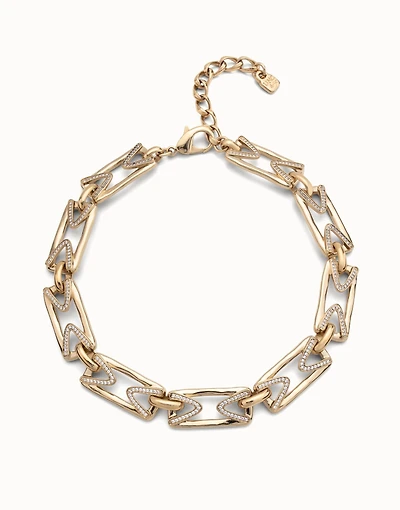 Multi strand chain necklace with topaz