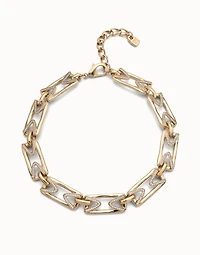 Multi strand chain necklace with topaz