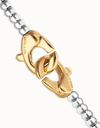Beaded bracelet with carabiner clasp