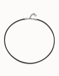 Short leather charm necklace